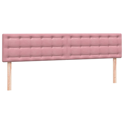 Box Spring Postel S Matrací A Led Růžová 180X210 Cm Samet