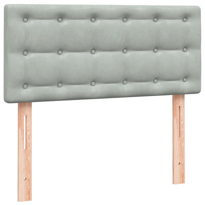 Box Spring Postel S Matrací A Led Světle Šedá 80X220 Cm Samet