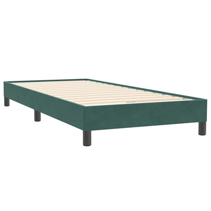 Box Spring Postel S Matrací A Led Tmavě Zelená 80X220 Cm Samet