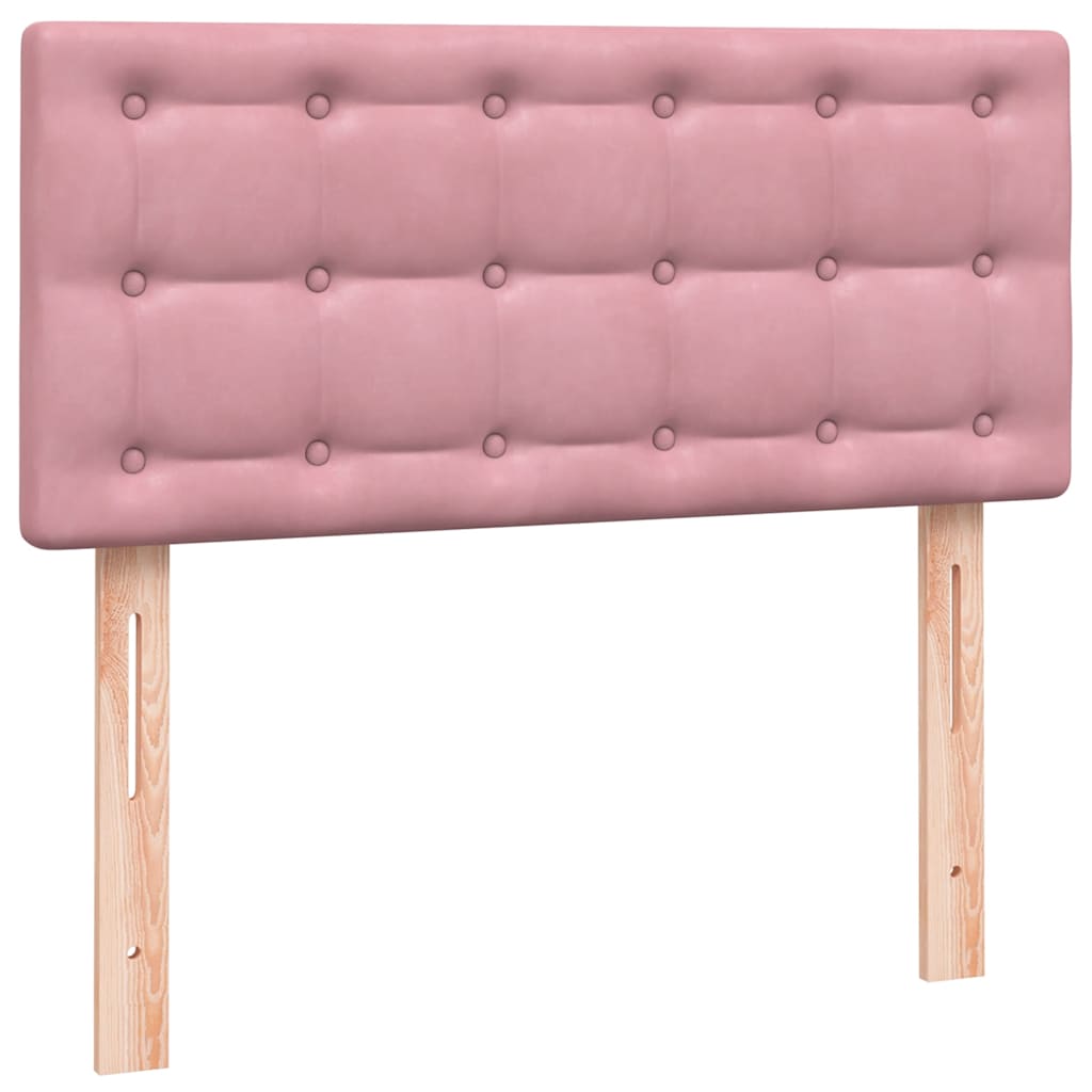 Box Spring Postel S Matrací A Led Růžová 80X220 Cm Samet