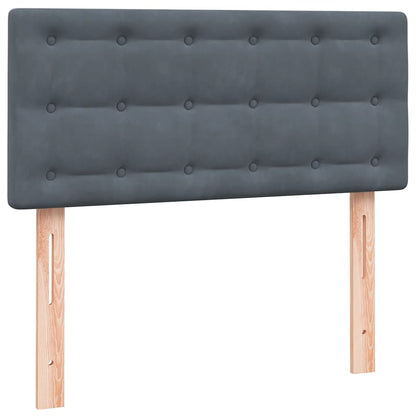 Box Spring Postel S Matrací A Led Samet Tmavě Šedá