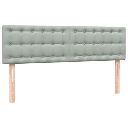Box Spring Postel S Matrací A Led Světle Šedá 160X220 Cm Samet