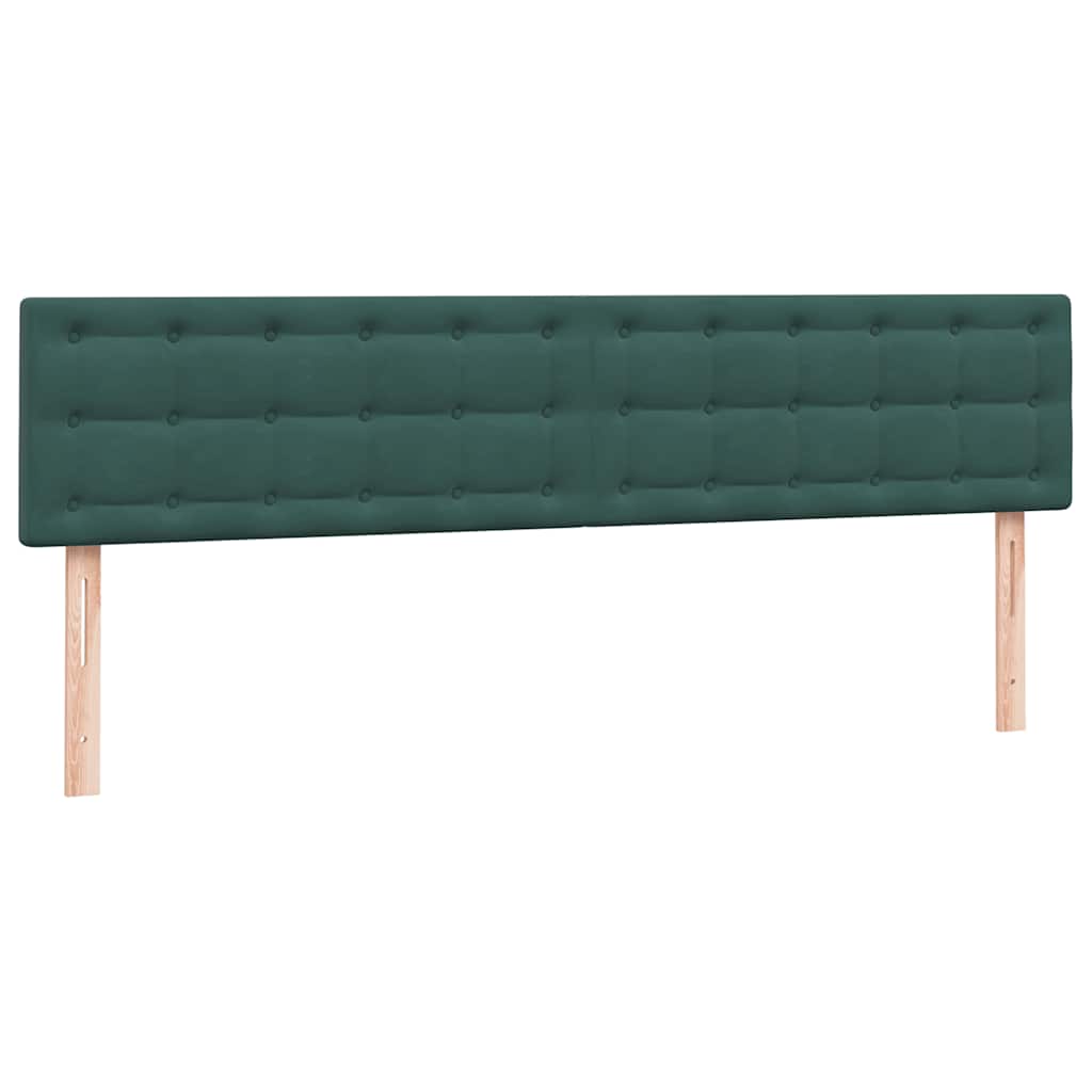 Box Spring Postel S Matrací A Led Tmavě Zelená 180X220 Cm Samet