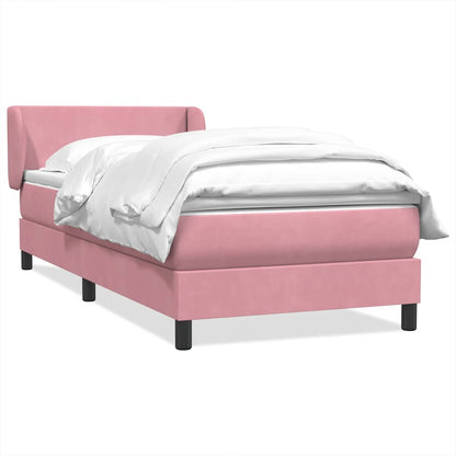 Box Spring Postel S Matrací Růžový Samet Růžová