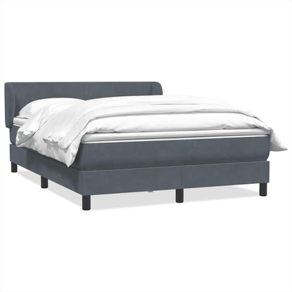 Box Spring Postel S Matrací Samet Tmavě Šedá
