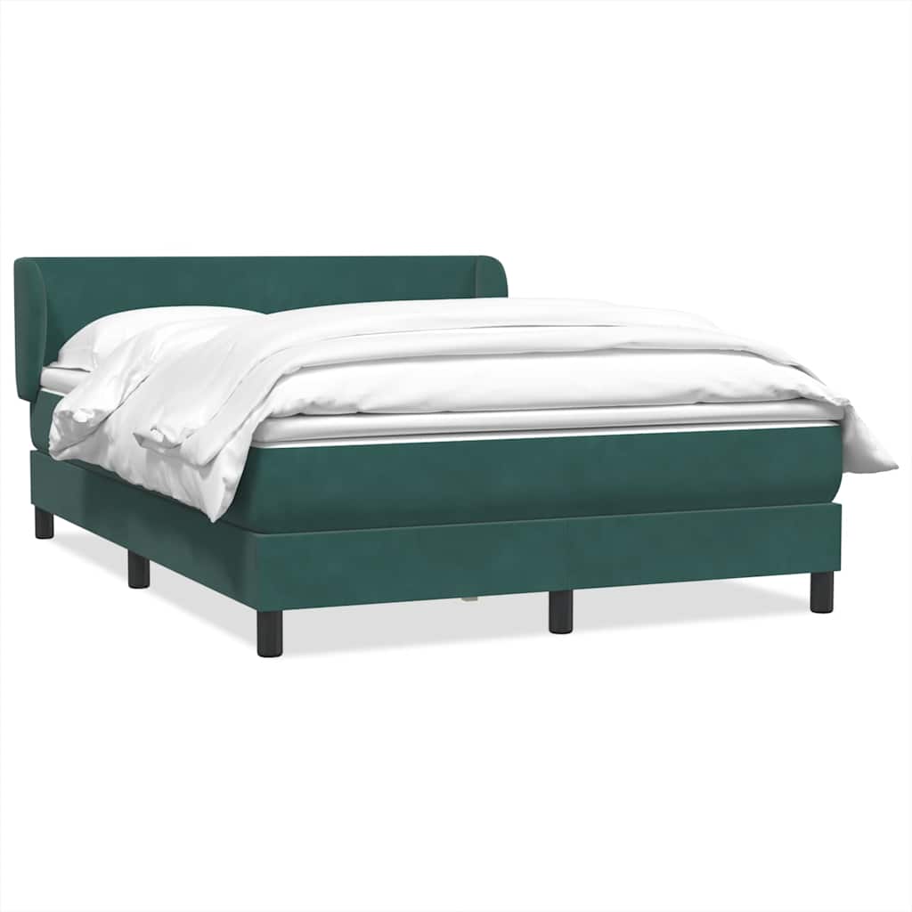 Box Spring Postel S Matrací Samet Tmavě Zelená