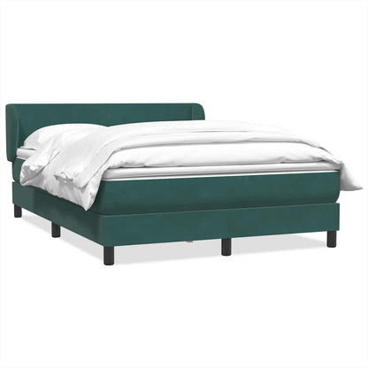 Box Spring Postel S Matrací Samet Tmavě Zelená