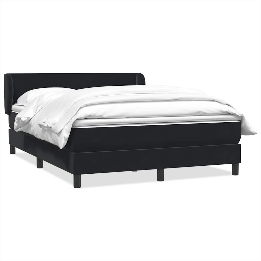 Box Spring Postel S Matrací Černý Samet Černá