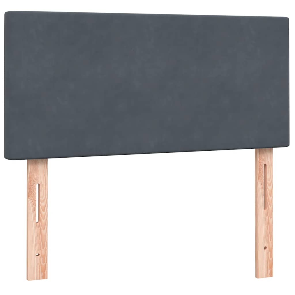 Box Spring Postel S Matrací Samet Tmavě Šedá