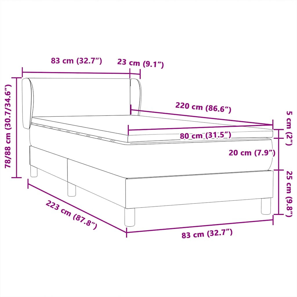 Box Spring Postel S Matrací Černý Samet Černá