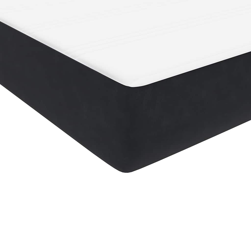 Box Spring Postel S Matrací Černý Samet Černá