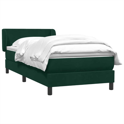 Box Spring Postel S Matrací Samet Tmavě Zelená