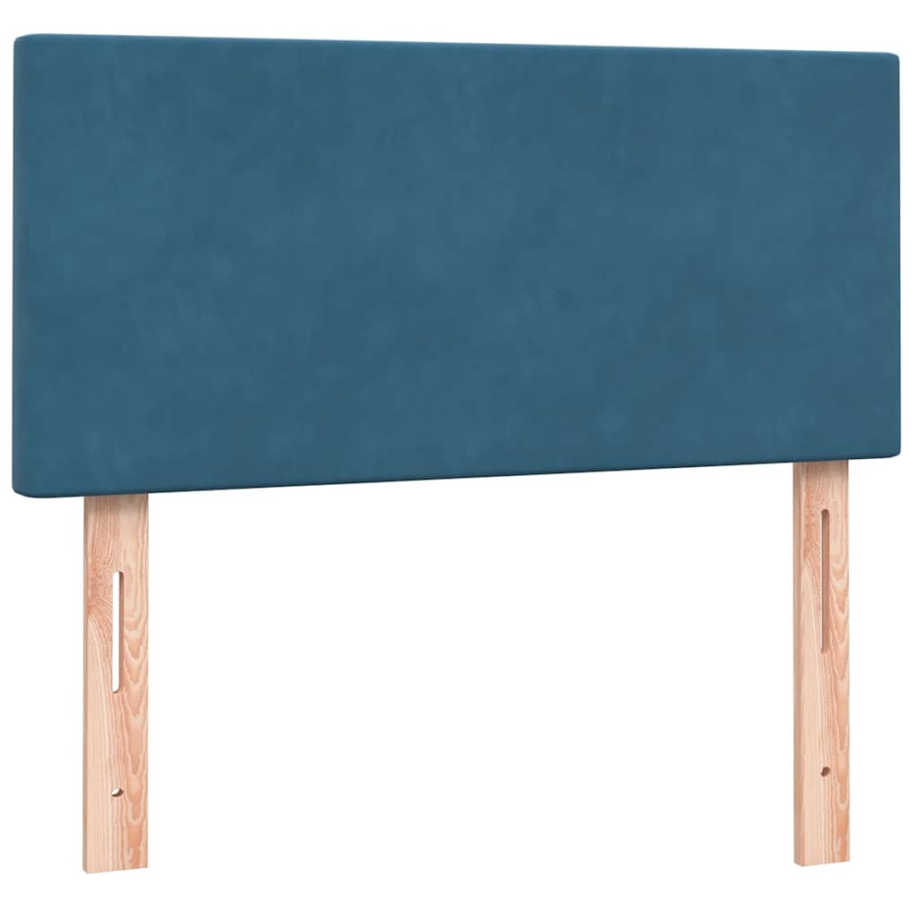 Box Spring Postel S Matrací Tmavě Modrá Samet Tmavě Moddrá