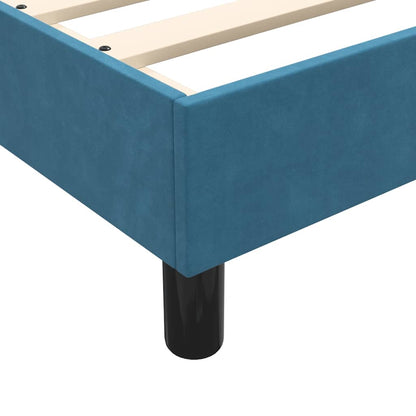 Box Spring Postel S Matrací Tmavě Modrá Samet Tmavě Moddrá