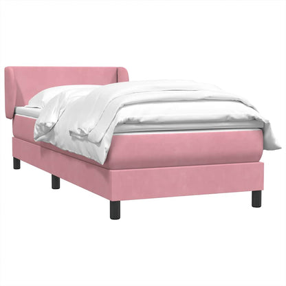 Box Spring Postel S Matrací Růžový Samet Růžová