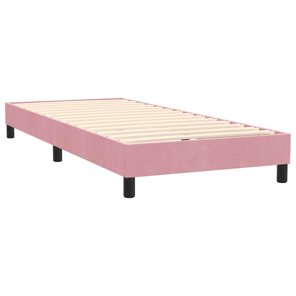 Box Spring Postel S Matrací Růžový Samet Růžová