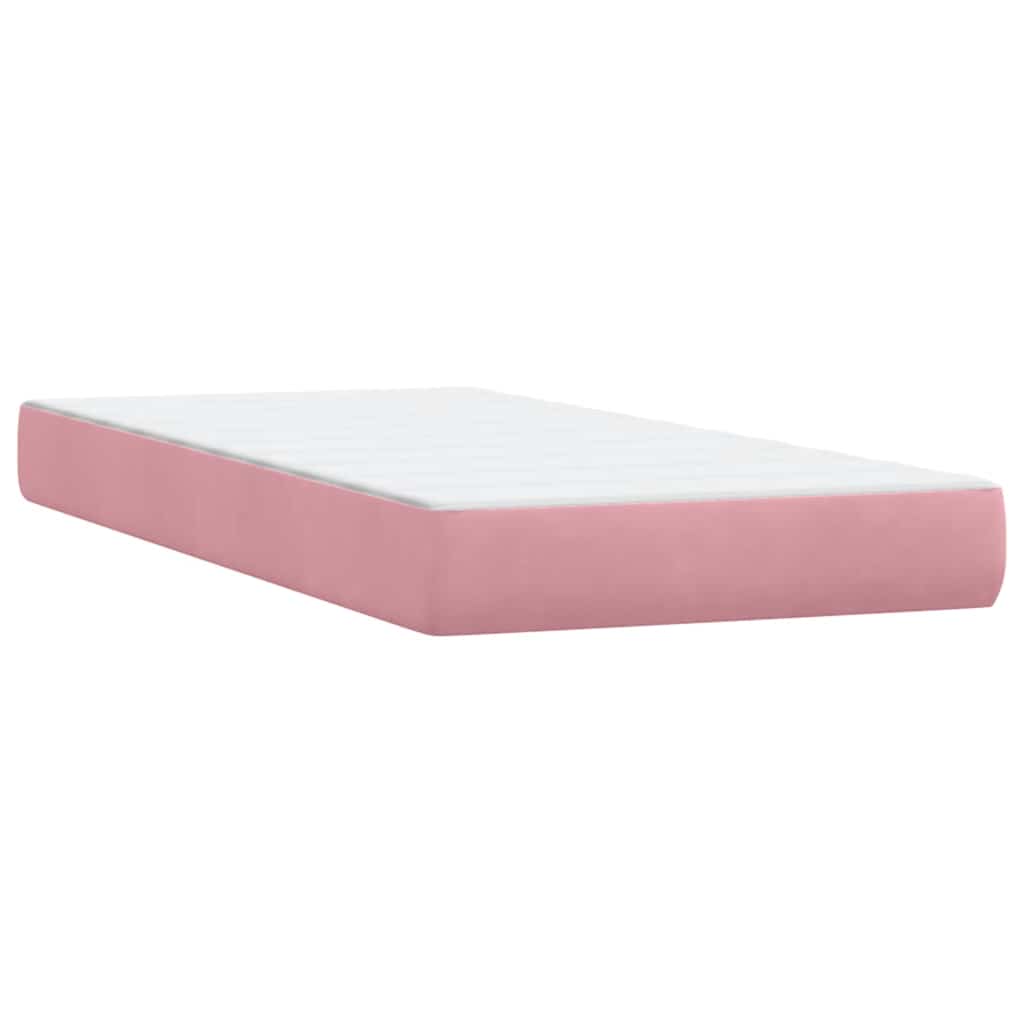 Box Spring Postel S Matrací Růžový Samet Růžová