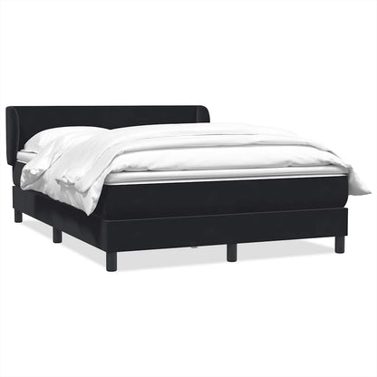 Box Spring Postel S Matrací Černý Samet Černá