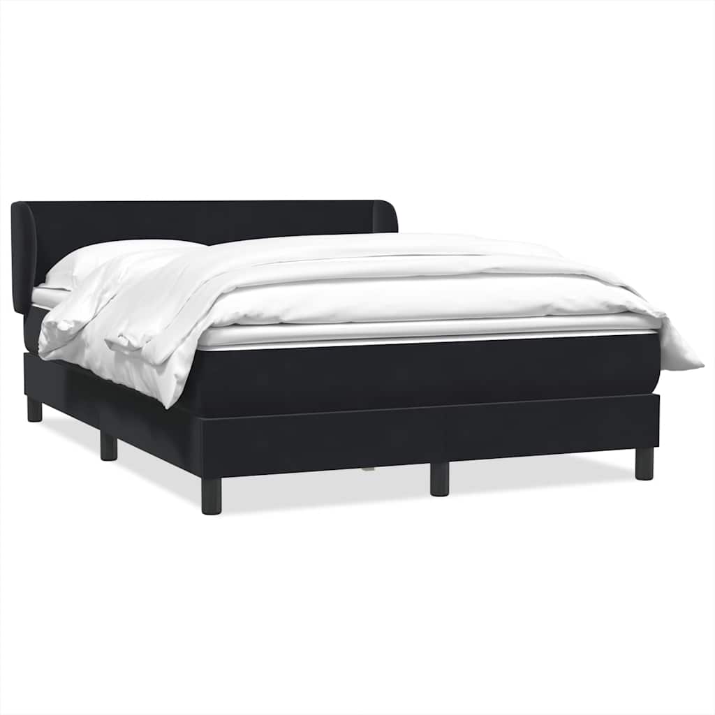 Box Spring Postel S Matrací Černý Samet Černá