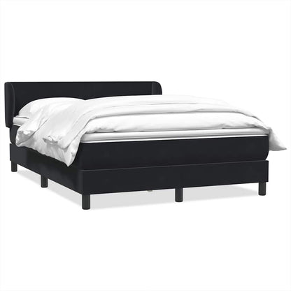 Box Spring Postel S Matrací Černý Samet Černá