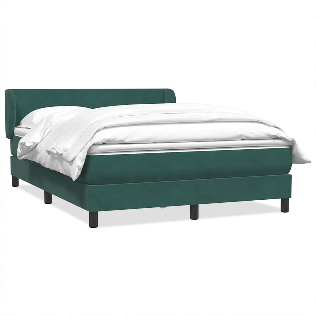 Box Spring Postel S Matrací Samet Tmavě Zelená
