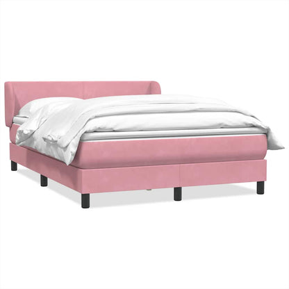 Box Spring Postel S Matrací Růžový Samet Růžová