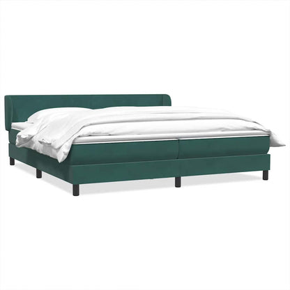 Box Spring Postel S Matrací Samet Tmavě Zelená