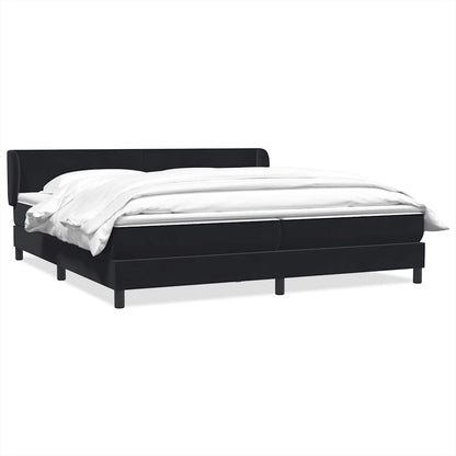 Box Spring Postel S Matrací Černý Samet Černá