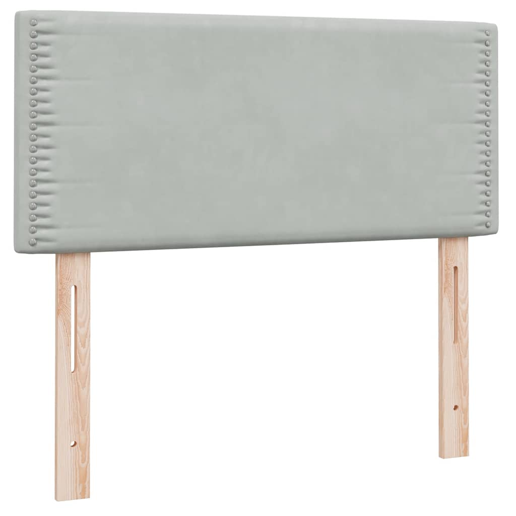 Box Spring Postel S Matrací Samet Světle Šedá