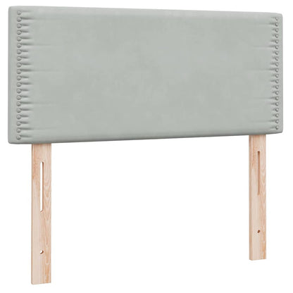 Box Spring Postel S Matrací Samet Světle Šedá