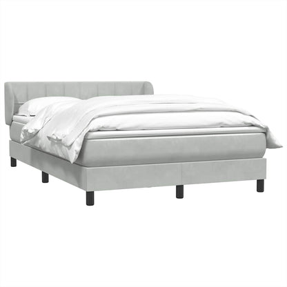 Box Spring Postel S Matrací Samet Světle Šedá