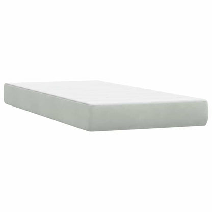 Box Spring Postel S Matrací Samet Světle Šedá