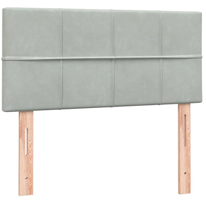 Box Spring Postel S Matrací Samet Světle Šedá
