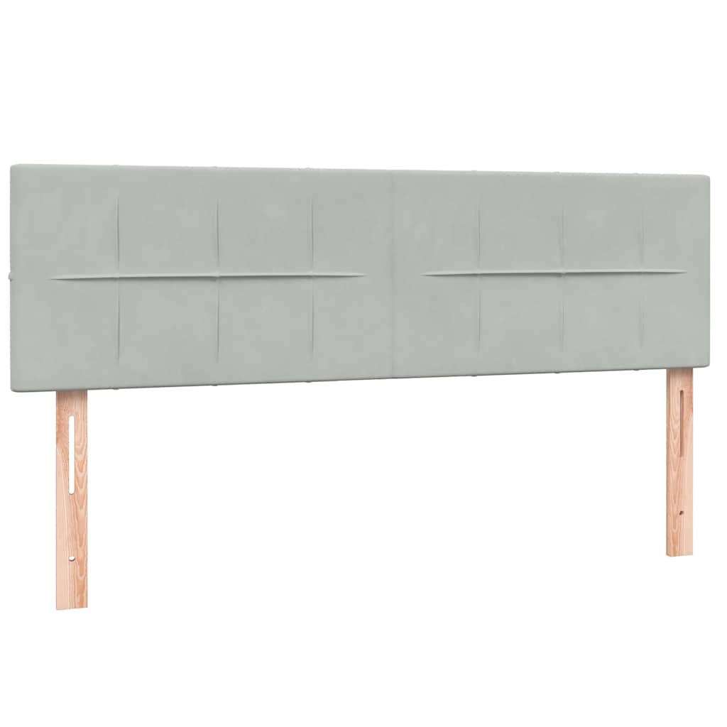 Box Spring Postel S Matrací Samet Světle Šedá