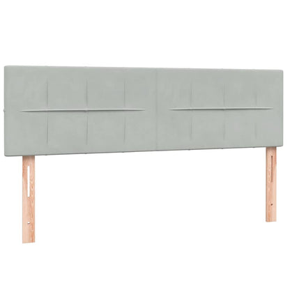 Box Spring Postel S Matrací Samet Světle Šedá