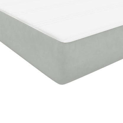 Box Spring Postel S Matrací Samet Světle Šedá