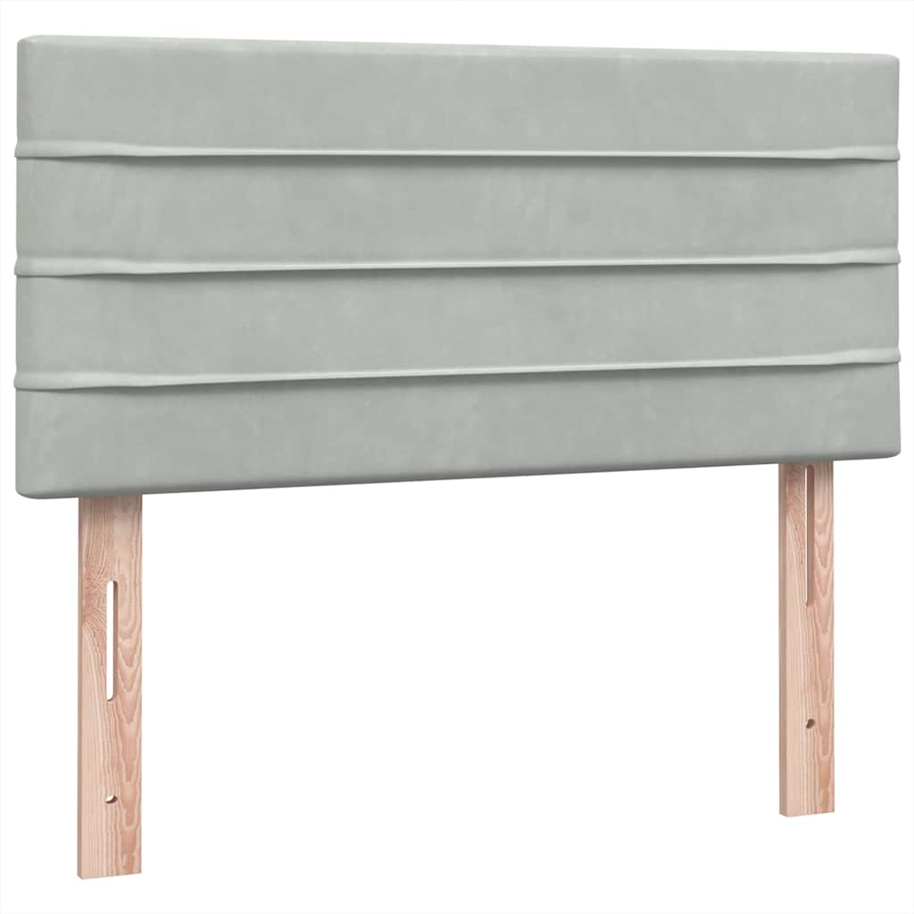 Box Spring Postel S Matrací Samet Světle Šedá