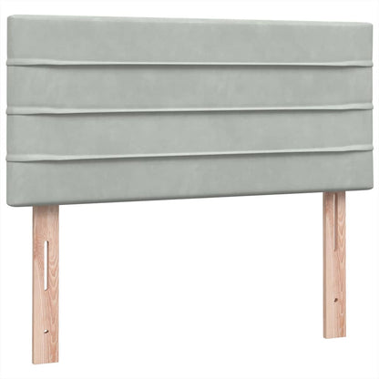 Box Spring Postel S Matrací Samet Světle Šedá