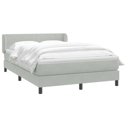 Box Spring Postel S Matrací Samet Světle Šedá
