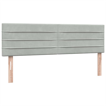 Box Spring Postel S Matrací Samet Světle Šedá