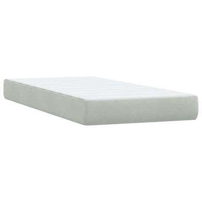 Box Spring Postel S Matrací Samet Světle Šedá
