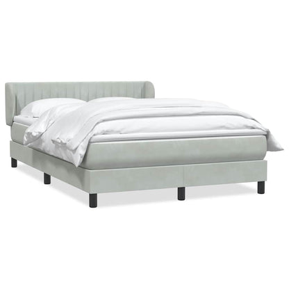 Box Spring Postel S Matrací Samet Světle Šedá
