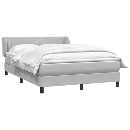 Box Spring Postel S Matrací Samet Světle Šedá