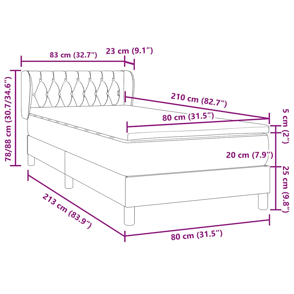 Box Spring Postel S Matrací Samet Světle Šedá