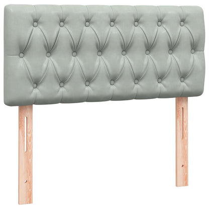 Box Spring Postel S Matrací Samet Světle Šedá