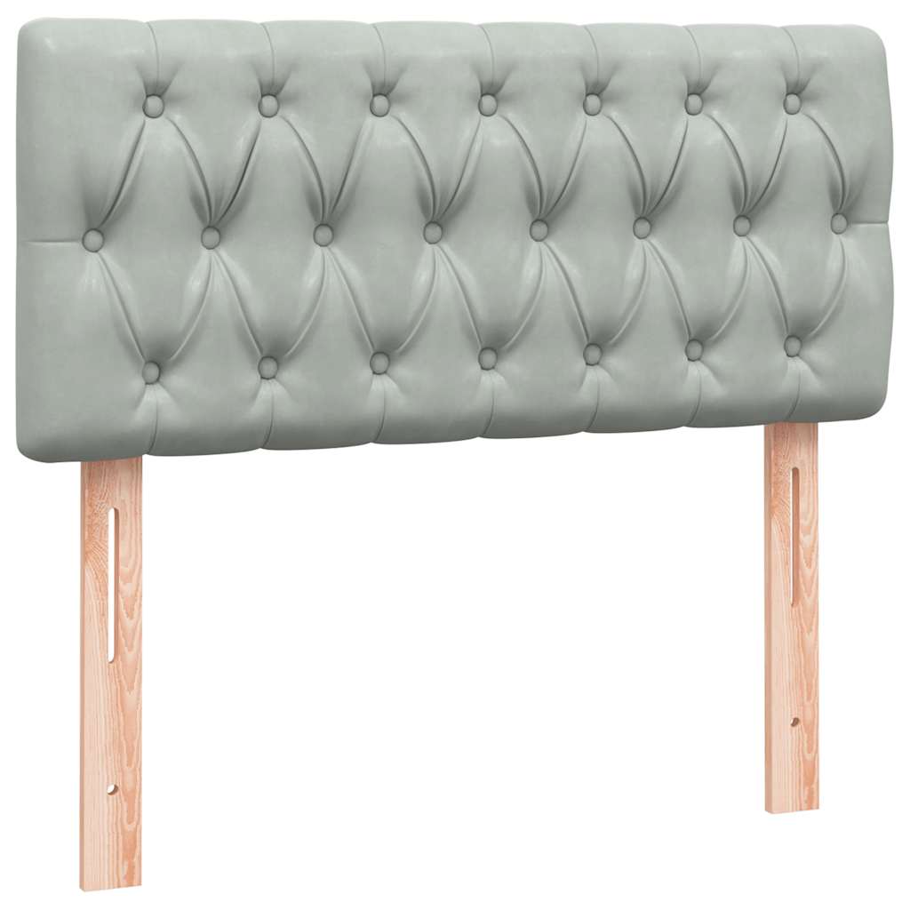 Box Spring Postel S Matrací Samet Světle Šedá
