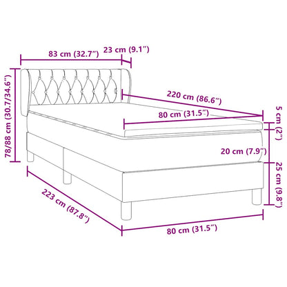 Box Spring Postel S Matrací Samet Světle Šedá