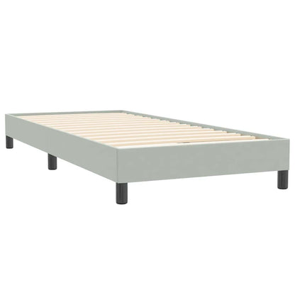 Box Spring Postel S Matrací Samet Světle Šedá