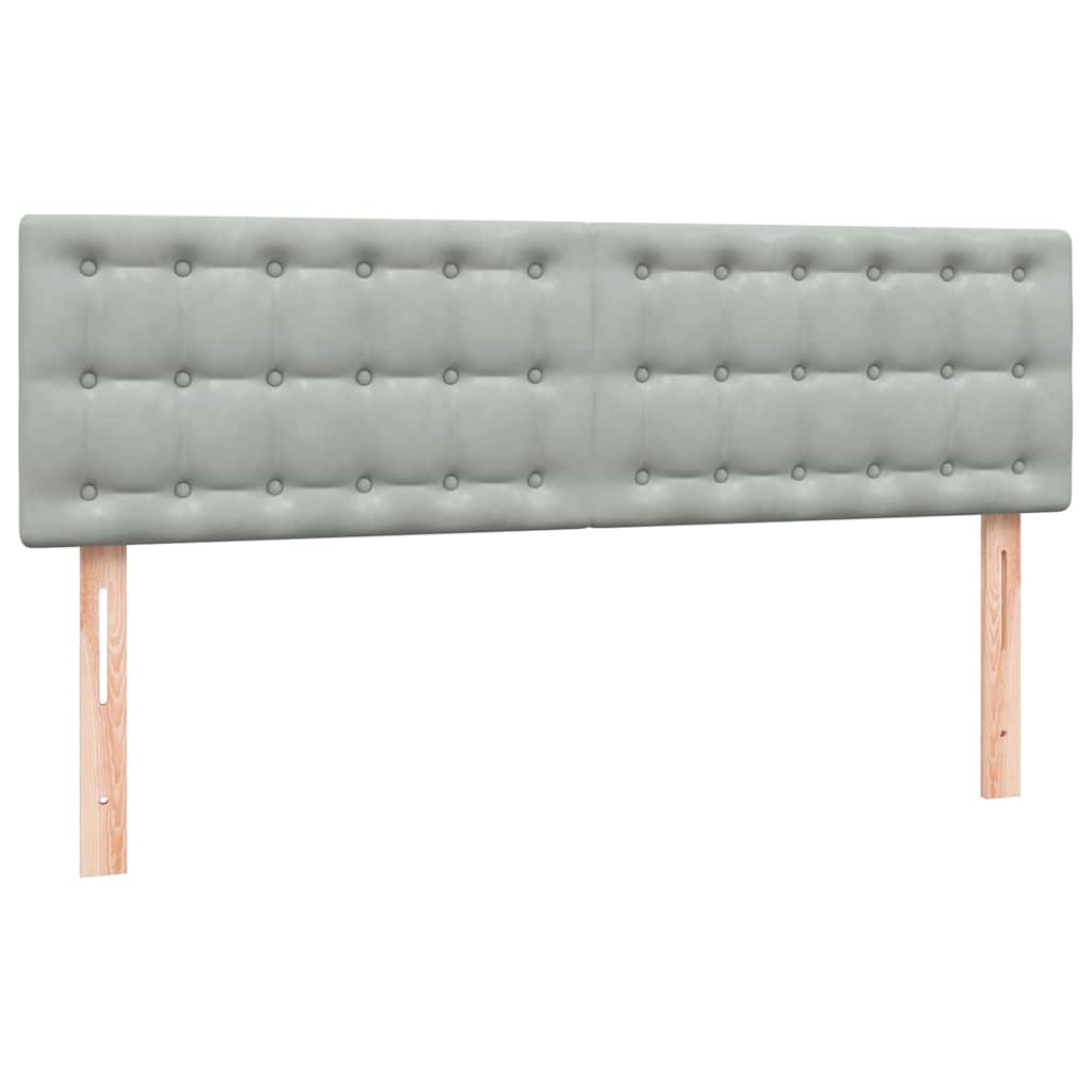 Box Spring Postel S Matrací Samet Světle Šedá