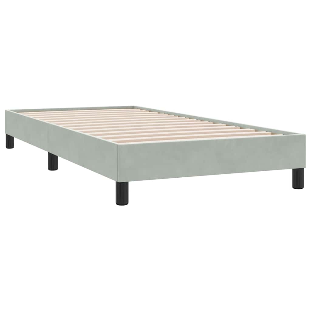 Box Spring Postel S Matrací Samet Světle Šedá